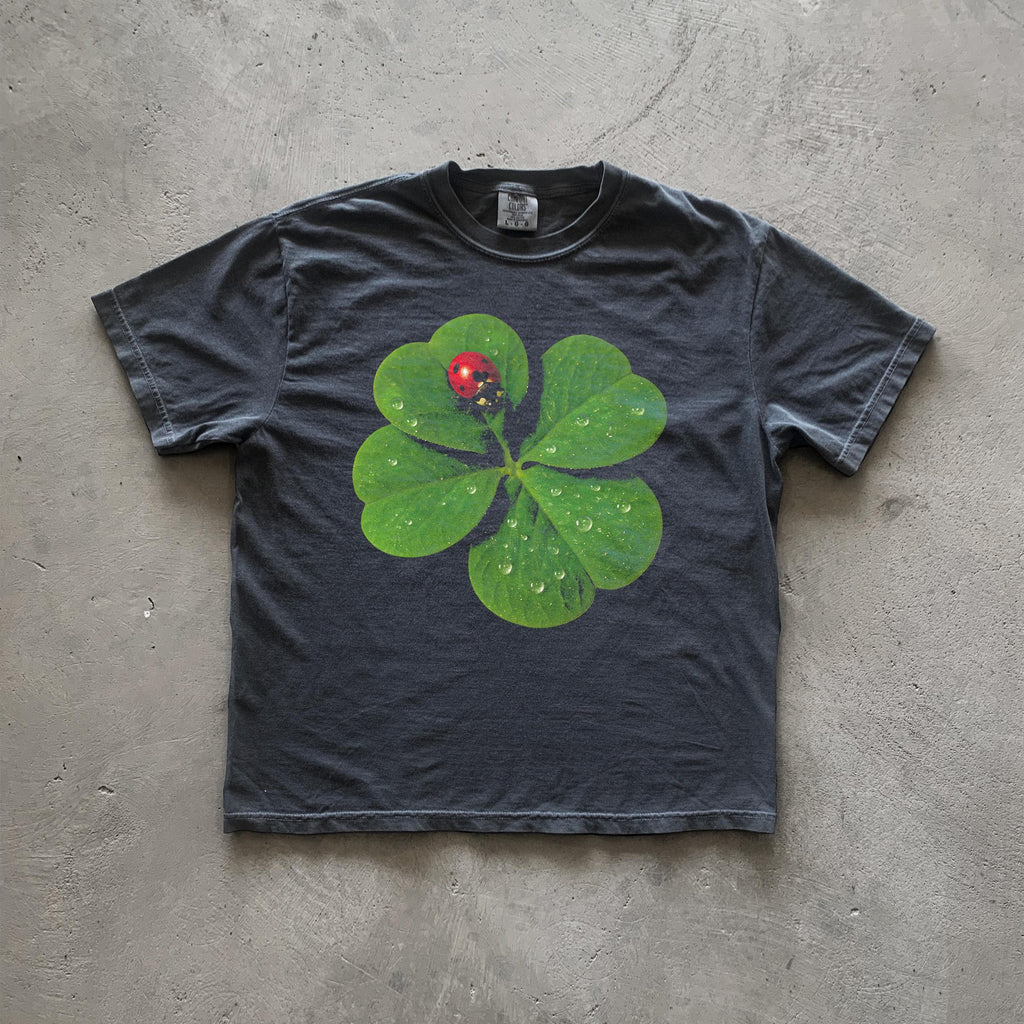 Lady Bug Lucky Clover - Nature Lover Tee, Gift, Botanical Art Shirt, Casual Unisex, Eco-Friendly Fashion, retro style , Cottagecore, vintage Pepper